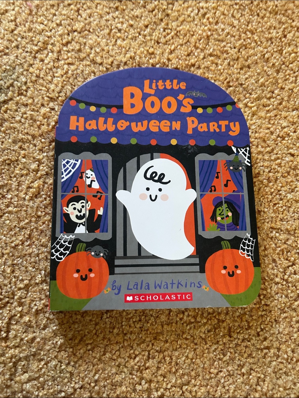 Scholastic Halloween Party Board Book in Purple Orange White
